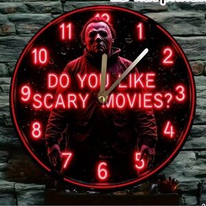 Red /Black Michael Meyers Horror Wall Clock